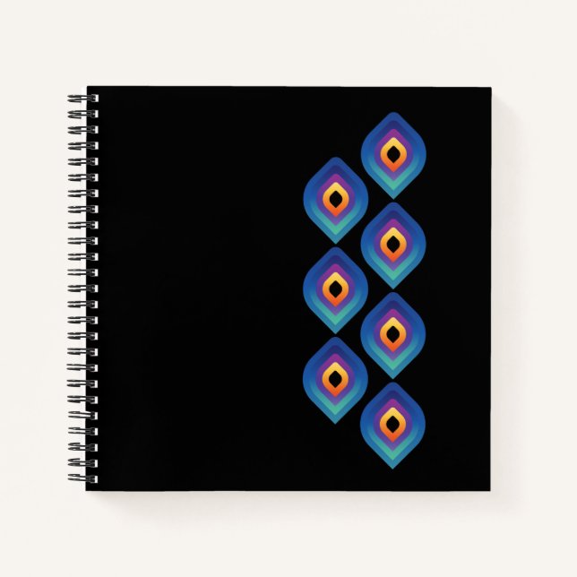 Pfauenflamme (Vertikal) Notizbuch (Vorderseite)