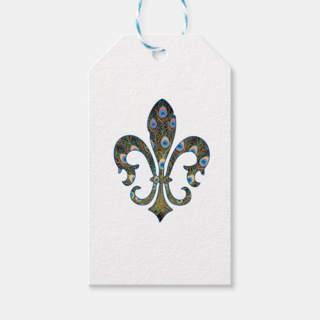 Pfauenfleur-02 Geschenkanhänger (Vorderseite)