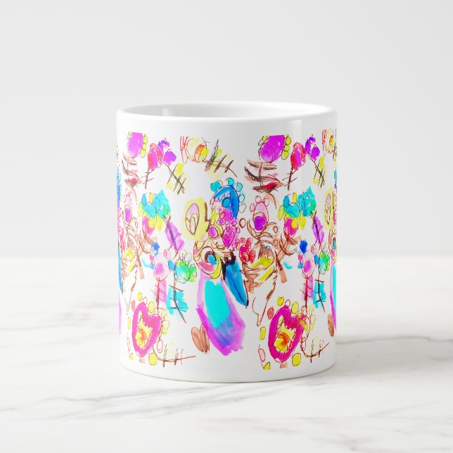Pfauenfreude Art  Jumbo-Tasse (Vorderseite)