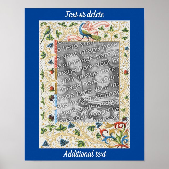 Pfauenfruchtkunstrahmen kreieren Ihr eigenes Foto Poster (Vorne)