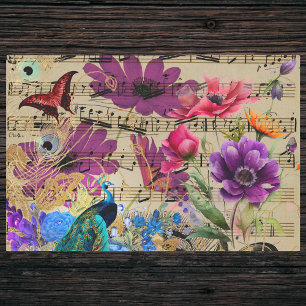 Pfauenfrühlingsblumen - Musikalischer Kern und Sch Seidenpapier