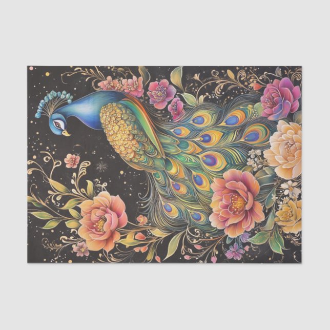 Pfauengeflechtpapier Seidenpapier (Vorderseite)