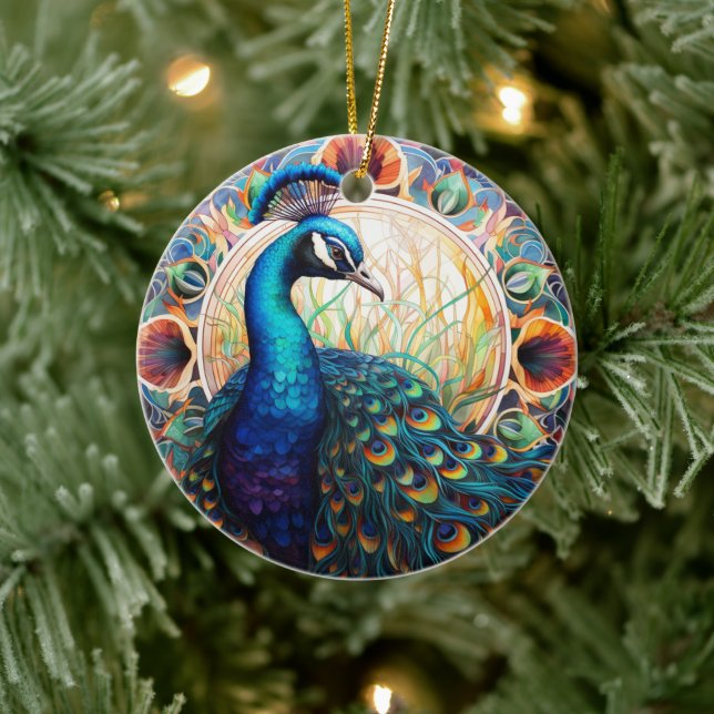 Pfauengestanzte Keramik Treppenbaum Ornament (Baum)