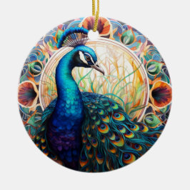 Pfauengestanzte Keramik Treppenbaum Ornament