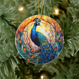 Pfauengestanzte Keramik Treppenbaum Ornament