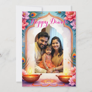 Pfauenglanz Diwali Grußkarte Einladung
