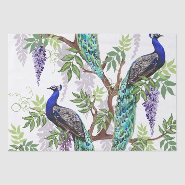 Pfauenhochzeit 15"x"20" seidenpapier (Vorderseite)