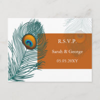 Pfauenhochzeit orange rsvp