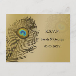 Pfauenhochzeit Rsvp Einladungspostkarte
