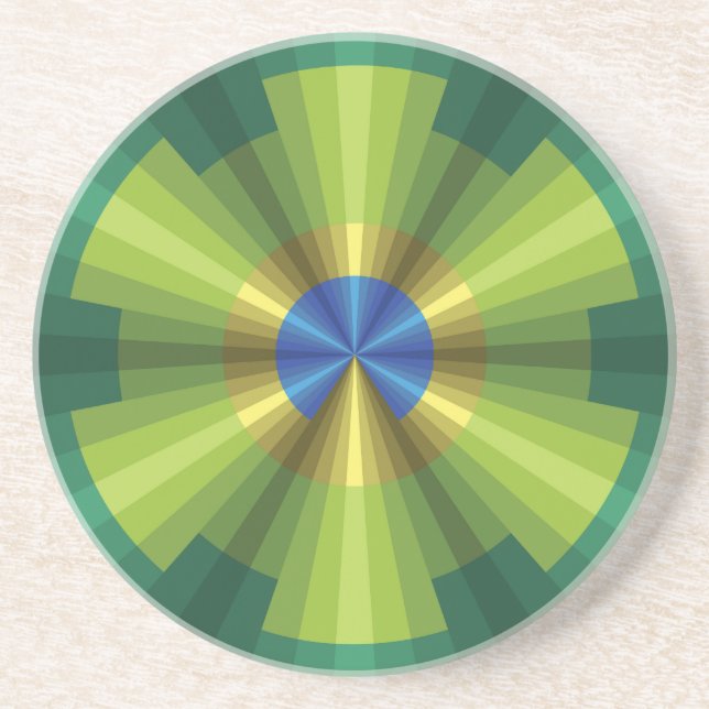 PfauenIllusion-Untersetzer Sandstein Untersetzer (Vorne)