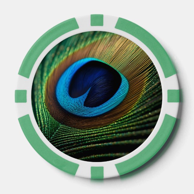 Pfauenjuwel Pokerchips (Vorderseite)