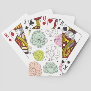 Pfauenkinder Tapete vintage Spielkarten