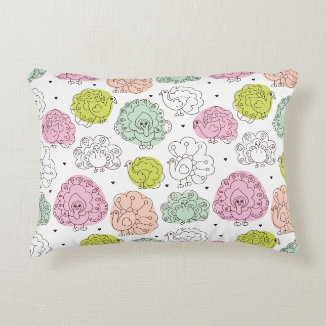 Pfauenklatsche Vintag Dekokissen (Vorderseite)