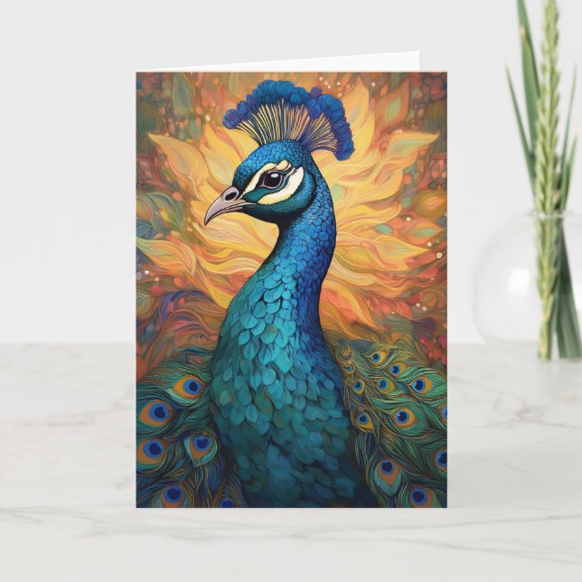 Pfauenkunst Karte (Vorderseite)