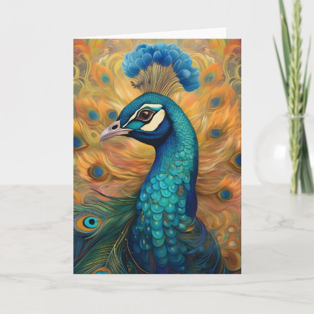 Pfauenkunst Karte (Vorderseite)