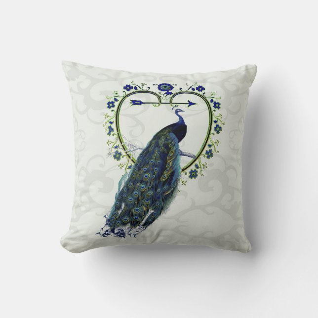 Pfauenkunst personalisiert kissen (Vorderseite)