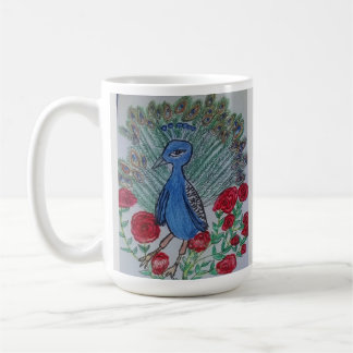 Pfauenliebesrosenzeichnung kaffeetasse