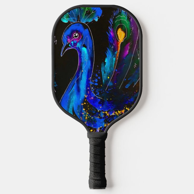 Pfauenmalerei Pickleball Schläger (Vorderseite)