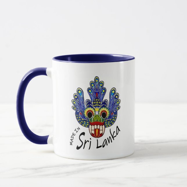 Pfauenmaske Sri Lanka Tasse (Links)