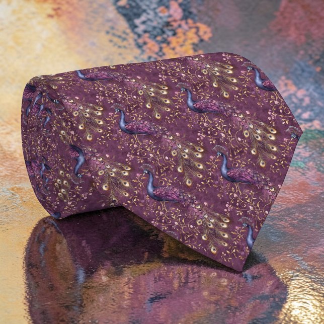 Pfauenmuster-Halstuch nach Maß Krawatte (Von Creator hochgeladen)