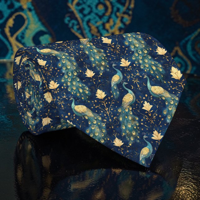 Pfauenmuster-Halstuch nach Maß Krawatte (Von Creator hochgeladen)
