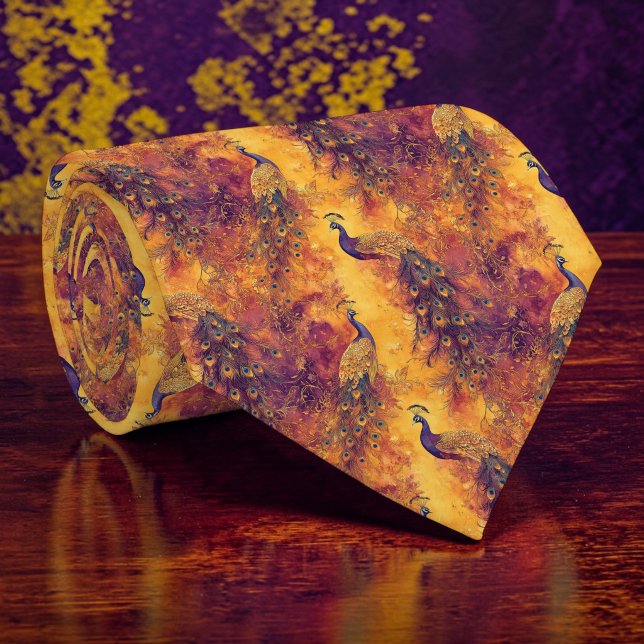 Pfauenmuster-Halstuch nach Maß Krawatte (Von Creator hochgeladen)