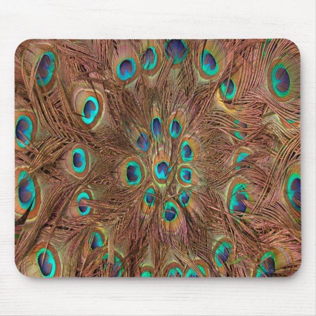Pfauenmuster Hintergrund Mousepad (Vorne)
