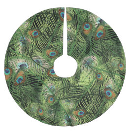 Pfauenmuster Polyester Weihnachtsbaumdecke