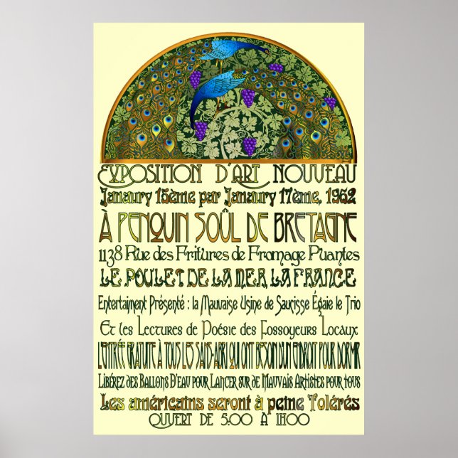 Pfauenpaardruck Poster (Vorne)