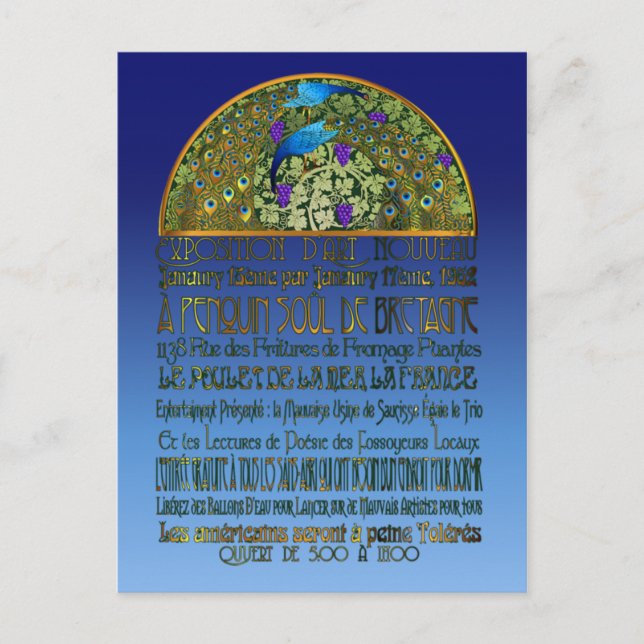 Pfauenpaare Postkarte (Vorderseite)