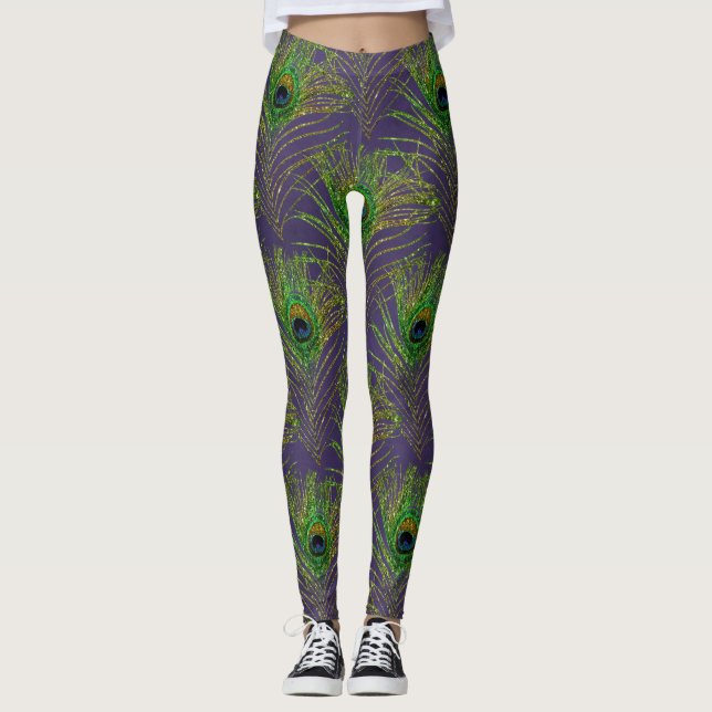Pfauenplumpe Glitzer Leggings (Vorderseite)