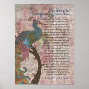 Pfauenpointierung zu Desiderata Poster