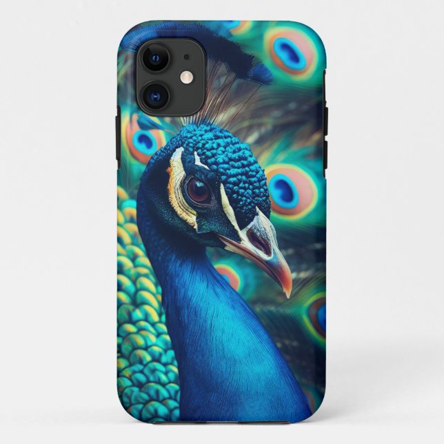 Pfauenprofil Case-Mate iPhone Hülle (Rückseite)