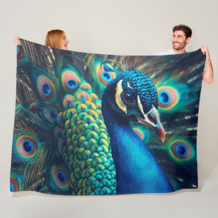 Pfauenprofil Fleecedecke