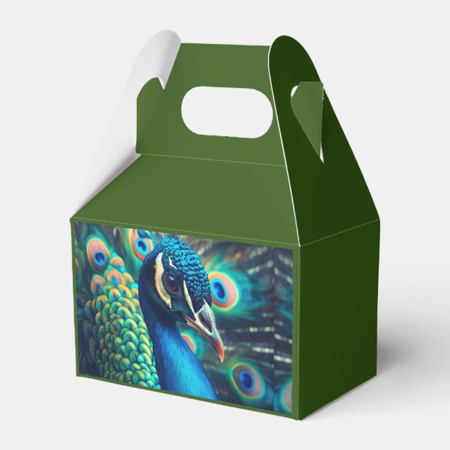 Pfauenprofil Geschenkschachtel (Vorderseite)