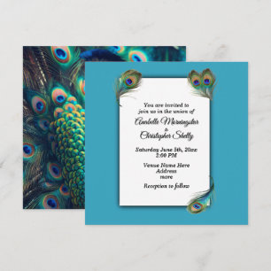 Pfauenprofil Hochzeitseinladung Einladung