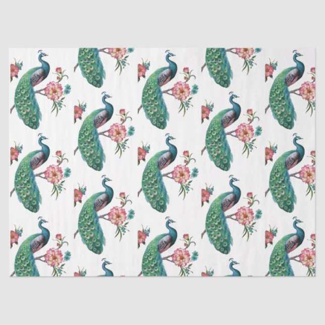 Pfauenreihe - Design 4 Seidenpapier (Vorderseite)