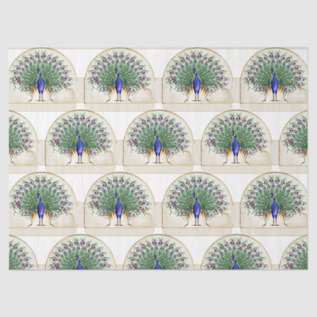 Pfauenreihe Design 8 Seidenpapier (Vorderseite)