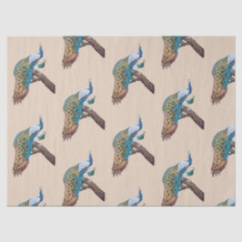 Pfauenreihen Design 9 - braunes Gewebepapier Seidenpapier