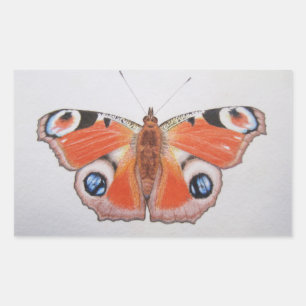 Pfauenschmetterling 2012 rechteckiger aufkleber