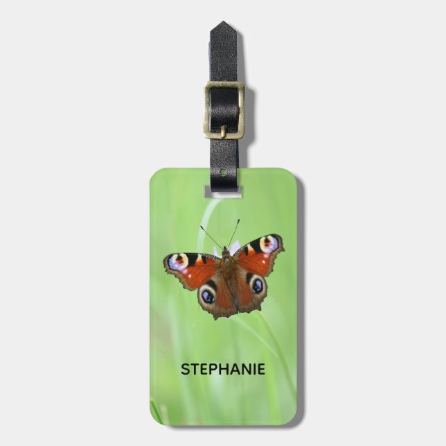 Pfauenschmetterling Gepäckanhänger (Vorderseite vertikal)