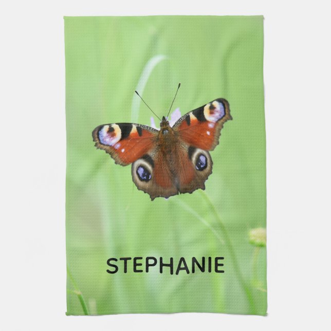 Pfauenschmetterling Geschirrtuch (Vertikal)