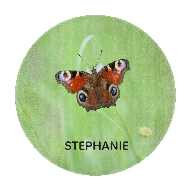 Pfauenschmetterling Schneidebrett (Vorderseite)