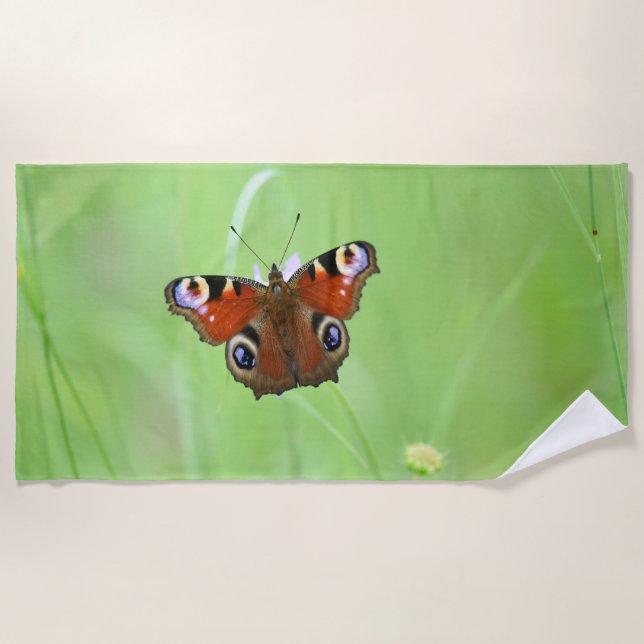 Pfauenschmetterling Strandtuch (Vorderseite)