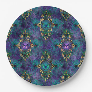 Pfauenschmetterlinge, die Papier-Teller hochheizen Pappteller