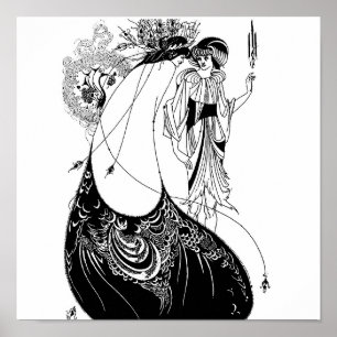 Pfauenschurz Beardsley Nouveau Poster