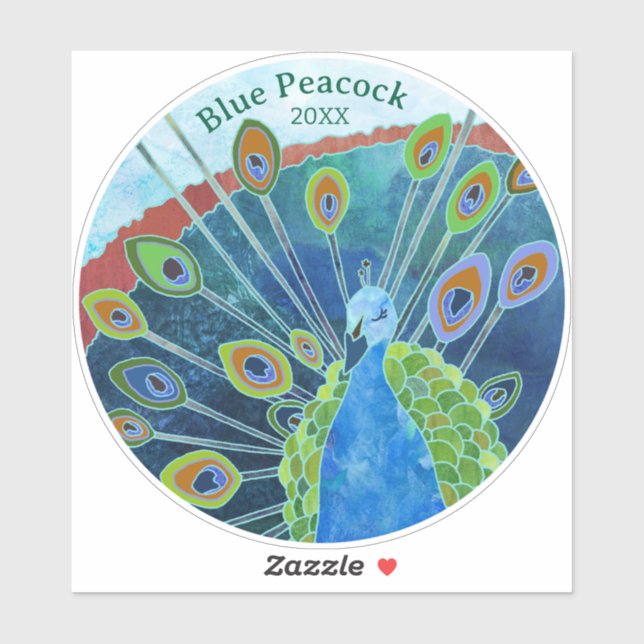 Pfauensiegel Aufkleber (Blatt)