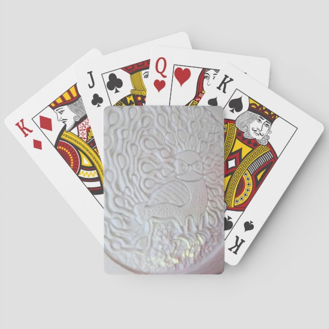 Pfauenskulptur, Hotel de Glace, Quebec Spielkarten (Rückseite)