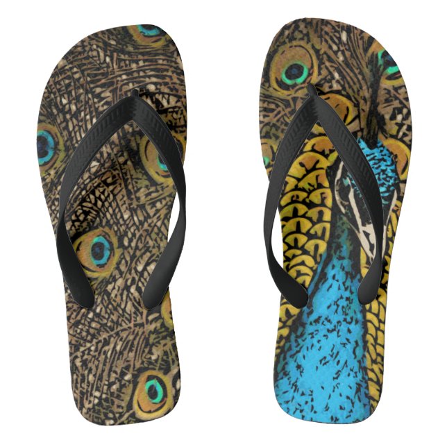 Pfauensplendor-Illustration Flip Flops (Fußbett)