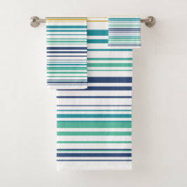 Pfauenstreifen Badhandtuch Set